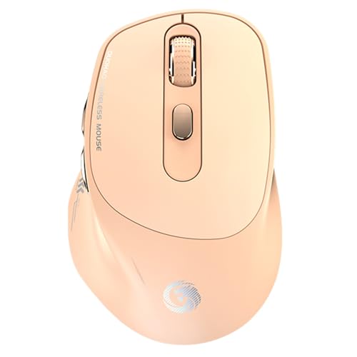 HIMDUZE Bluetooth-Maus, kabellose, wiederaufladbare Tri-Mode-Maus (BT5.0+5.2+2.4GHz) Ergonomische, geräuschlose optische Maus für Laptop MacBook PC, Mac OS/Windows/Andriod (Rosa) von HIMDUZE