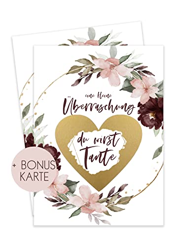 Du wirst Tante - Ihr werdet Tante und Onkel - Tante Onkel Geschenk - Du wirst Tante Geschenk - Bordeaux von HIMMEL.HERZ.PAPIER