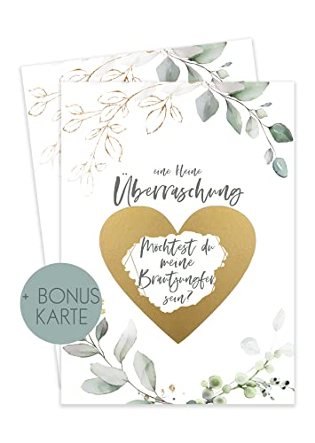 HIMMEL.HERZ.PAPIER Brautjungfer fragen - Brautjungfer Geschenk - Willst du meine Brautjungfer sein - Brautjungfer Karte - Brautjungfern fragen - Möchtest du meine Brautjungfer sein - GrünGold HIMMEL.HERZ.PAPIER Brautjungfer fragen - Brautjungfer Geschenk - Willst du meine Brautjungfer sein - Brautjungfer Karte - Brautjungfern fragen - Möchtest du meine Brautjungfer sein - GrünGold von HIMMEL.HERZ.PAPIER
