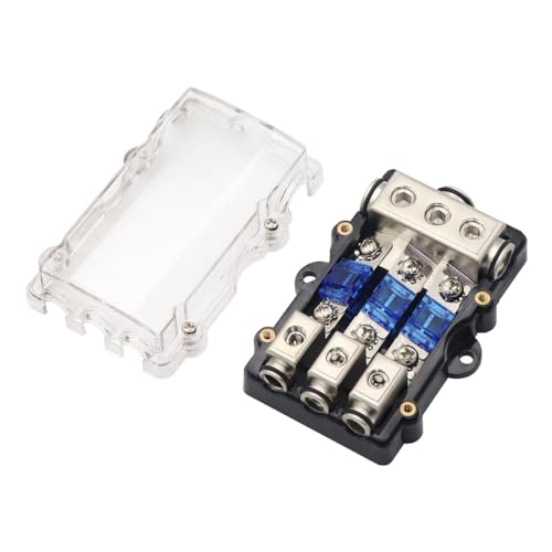 3Fach Camper KFZ Verteilerblock Audio Mini ANLSicherungshalter Autobatterie Stromverteiler Wohnmobil Sicherungskasten 25mm² EIN 10mm² AUS 30A 60A 80A 100A Sicherungen von HIMOZEAN
