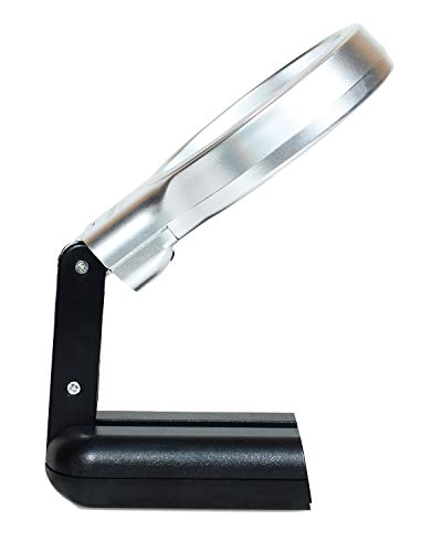 HIMRY Designed Lupe mit LED Licht und Standfunktion, 3X Vergrößerung Funktionale Lupe mit Beleuchtung und Standfunktion für Senioren usw, 3 Fach Vergrößerung, Schwarz, KXD3020-black-3x von HIMRY