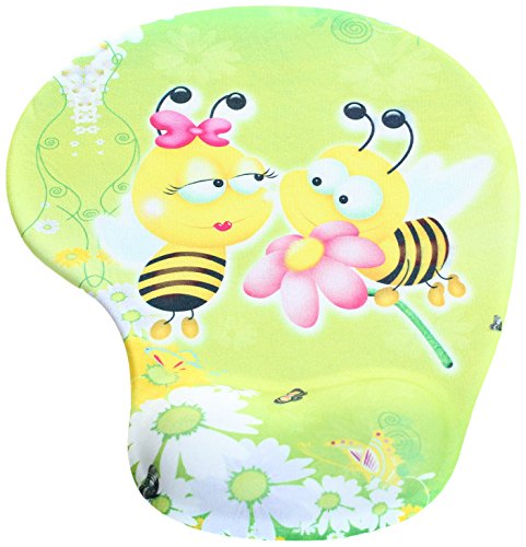 HIMRY Handgelenkauflage Mouse pad mit Gel, Cartoon-Stil Handgelenkunterlage Mouse pad mit Gel, Gel Mauspad Tier Motiv, Zwei Bienen KXC5100 Twobees von HIMRY