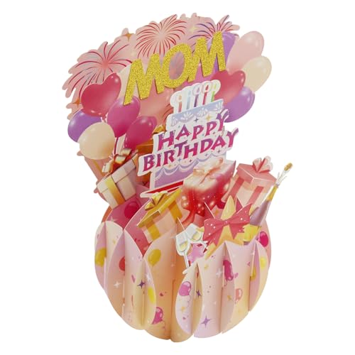 Handgefertigte 3D-Pop-up-Karte zum Muttertag, kreative, exquisite Geburtstagskarte für Mama, schöne Pop-up-Geburtstagskarte, schöne Festgeschenk-Dekorationen für Frauen von HINGTAI