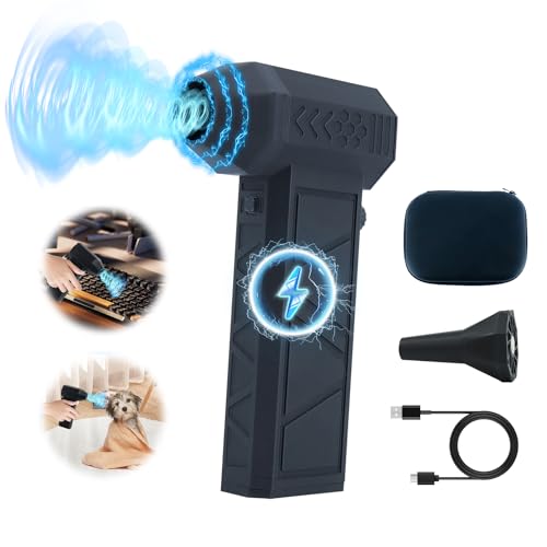 Elektrische Staubgebläse Luftdruckspray, 130000 U/min, Druckluft Compressed Air Duster mit 8000mAh Akku, Reinigungsbürste und USB Schnellladung, für PC Reinigungsset, Auto, Sofa (RX-11) von HINGTAT