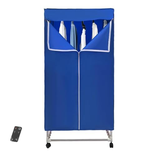 HINOPY - 1500W Elektrischer Wäschetrockner, 220V 66.14lbs Load Capacity Tragbare Mini trocknermaschine mit Fernbedienung für Apartment,Zuhause, Reisen (Blau) von HINOPY