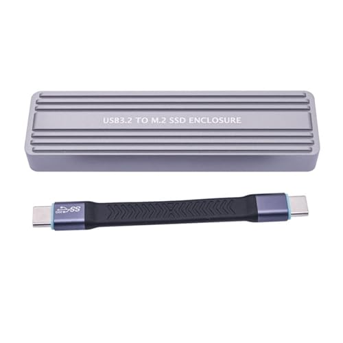 HIOPOIUYT Aluminium-USB-3.2-Gehäuse, USB C für PCIE-Doppelprotokolle, einfache Einrichtungen, unterstützt bis zu 4 TB und 20 Gbit/s Geschwindigkeit von HIOPOIUYT