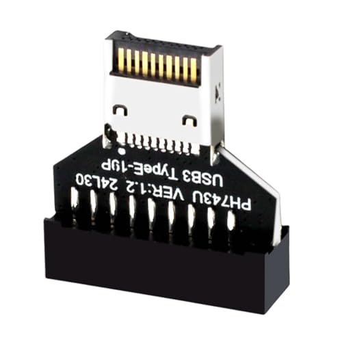 HIOPOIUYT USB 3.2 Typ E 20Pin auf USB 19P Chassis Front USB Typ C Verlängerungsadapter für Desktop-Motherboards für PC-Motherboards von HIOPOIUYT