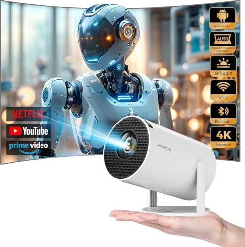 HIPPUS Mini Beamer Mini Projektor, 4K Heimkino Full HD 1080P 180°Dreh Portable Projector klein Videoprojektor Handy mit Bluetooth 5.2 Automatischer Keystone-Korrektur HIPPUS Mini Beamer Mini Projektor, 4K Heimkino Full HD 1080P 180°Dreh Portable Projector klein Videoprojektor Handy mit Bluetooth 5.2 Automatischer Keystone-Korrektur von HIPPUS