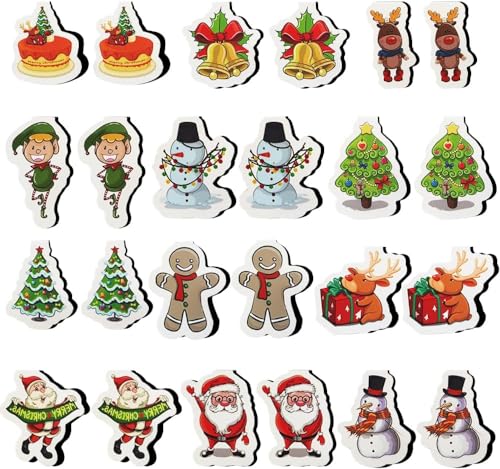24 Stück Weihnachts Lesezeichen,Magnetlesezeichen,Lesezeichenset,Magnetische Lesezeichen,Lesezeichen Mit Schneemann Weihnachtsbaum Muster,Süßes Lesezeichen,Magnet Magnetische Lesezeichen von HIQE-FL