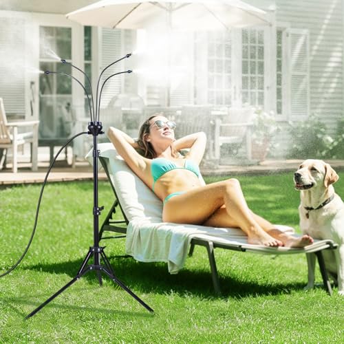 HIRALIY Sprühnebel Kühlung aus Metall mit 7,9m Schlauch, Dreieckiger Sprühkühlsystem für Terrasse, Pool, Grill, Garten & Sonnenstudio HIRALIY Sprühnebel Kühlung aus Metall mit 7,9m Schlauch, Dreieckiger Sprühkühlsystem für Terrasse, Pool, Grill, Garten & Sonnenstudio von HIRALIY