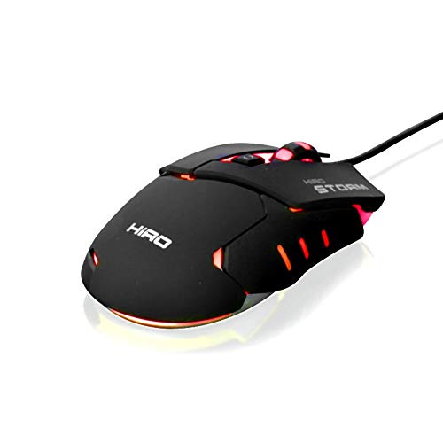 HIRO Optische Maus für Computerspieler Storm, 250-4000Dpi, beleuchtet, 5 Tasten von HIRO