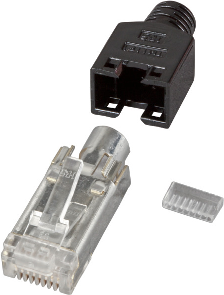RJ45-Hirose Stecker STP, TM11 schwarz,100 Stück, 3 Elemente, Cat.5e Hersteller: HIROSE (H7540.4-100) von HIROSE