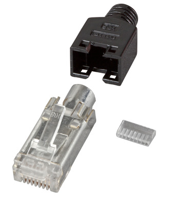 RJ45-Hirose Stecker STP, TM11 schwarz -- 50 Stück, 3 Elemente, Cat.5e von HIROSE