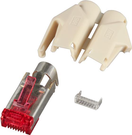 RJ45-Hirose Stecker STP, TM21 beige, 100 Stück, 3 Elemente, Cat. 6 Hersteller: HIROSE (H7641.1-100) von HIROSE