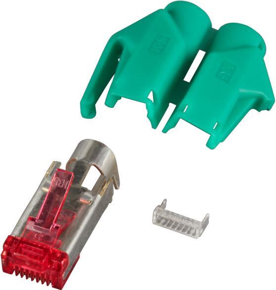 RJ45-Hirose Stecker STP, TM21 grün, 100 Stück, 3 Elemente, Cat.6 Hersteller: HIROSE (H7641.8-100) von HIROSE
