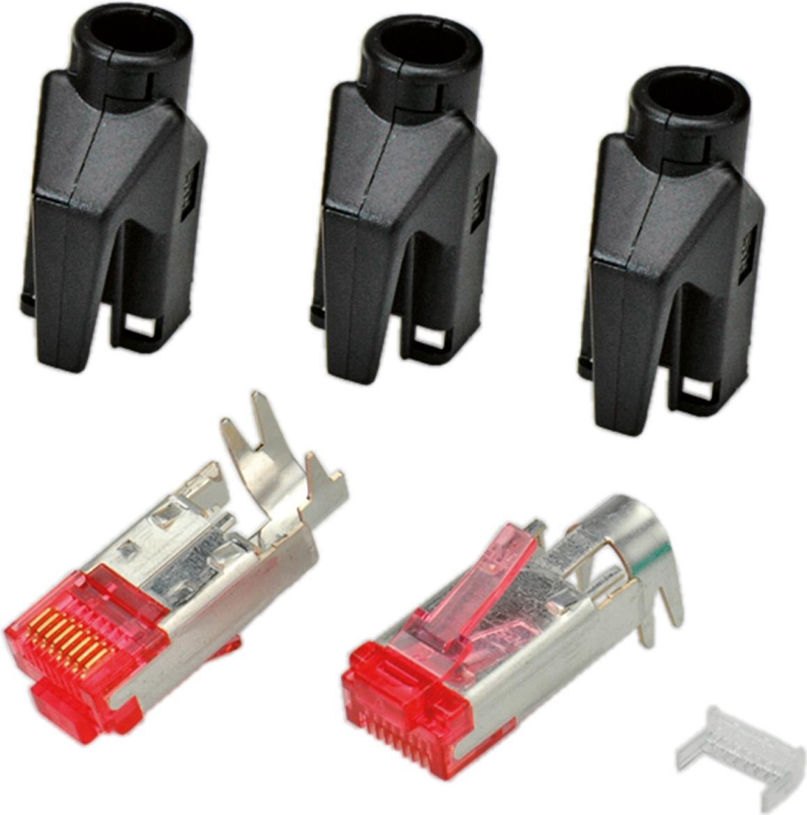 RJ45-Hirose Stecker STP, TM21 schwarz, 50 Stück, 3 Elemente, Cat. 6 Hersteller: HIROSE (H7641.4-50) von HIROSE