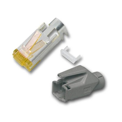 RJ45-Hirose Stecker STP, TM31 hellgrau -- 50 Stück, 3 Elemente, Cat.6A von HIROSE