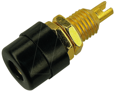 BIL 20 AU SW - Einbaubuchse, 4 mm, Lötanschluss, schwarz, vergoldet von HIRSCHMANN TEST & MEASUREMENT