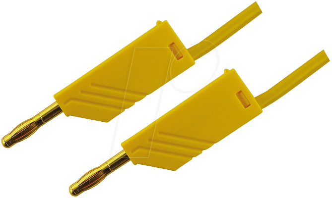 MLN 25 25 AU GE - Messleitung, 2,5 mm², 0,25 m, gelb, vergoldet von HIRSCHMANN TEST & MEASUREMENT