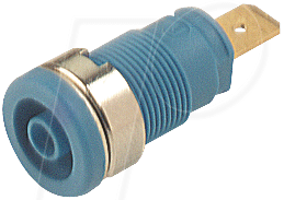 SEB 2610F BL - Einbaubuchse, 4 mm, Faston, blau, gesichert von HIRSCHMANN TEST & MEASUREMENT