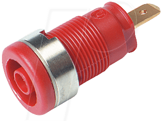 SEB 2610F RT - Einbaubuchse, 4 mm, Faston, rot, gesichert von HIRSCHMANN TEST & MEASUREMENT