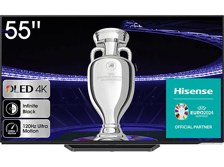 HISENSE 55A85K OLED TV (Flat, 55 Zoll / 139 cm, 4K, SMART TV, VIDAA U) von HISENSE