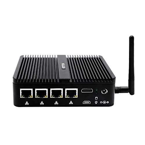 HISTTON 4 LAN Firewalls Quad Core Celeron J4125 Router Firewall PC OPNsense, DDR4 16GB RAM 128GB SSD 1TB HDD, Mini Desktop Computer, VPN, Soft Routing, SIM Slot, HDMI, WiFi, BT4.0, RS232 COM von HISTTON