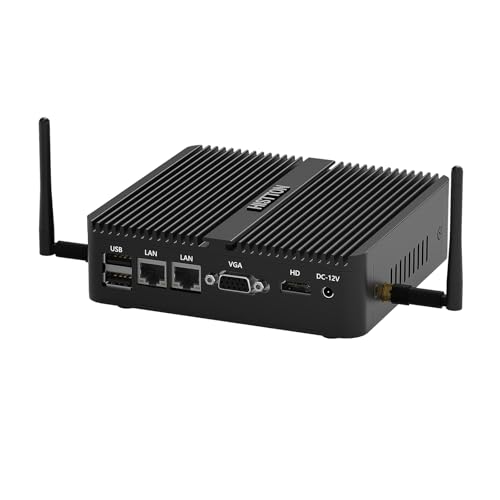 HISTTON Lüfterloser Mini PC,Industrie PC Celeron J4125,DDR4 16GB RAM 256GB SSD,Dual LAN,WLAN,BT4.0,Industrieller Mini PC mit 2 RS232 COM,HDMI/VGA-Anschluss,USB3.0,Mini Desktop Computer Windows 11 Pro von HISTTON