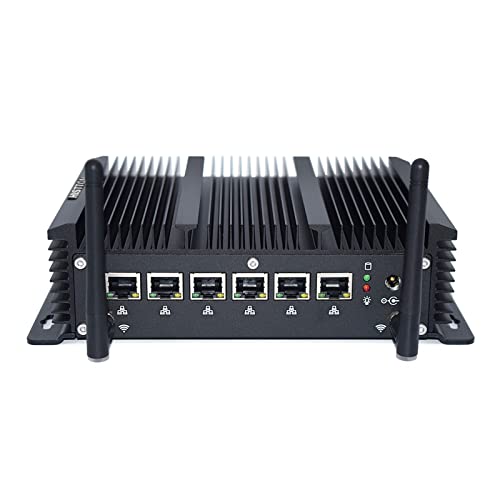 HISTTON Mini PC Firewall Router, 6 NIC-Firewall 2,5GbE, lüfterloser Mini PC Core i3-8140U 16 GB DDR4 256 GB SSD, Hardware Firewall für Netzwerke/Gateway-Router, Mini Desktop Computer, RS232 COM/HD-MI von HISTTON