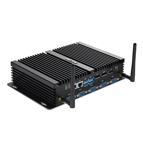 HISTTON Mini PC Lüfterlos Industrie PC Quad Core i7-8550U DDR4 16GB RAM 512GB SSD, 4 RS232 COM+2 RS232/485 COM, 2 LAN, HD 2.0, DP, EDP, LPT, WiFi, Mini Desktop PC Windows 11 Pro/Linux Ubuntu von HISTTON