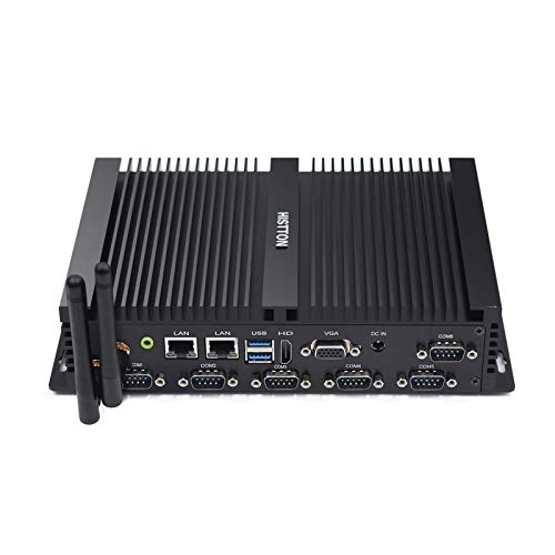 HISTTON Mini PC Lüfterloser Desktop PC Intel Core i5 4200U, 4GB RAM, 128GB SSD, 6 RS232 COM, 1000 MB LAN, BT, USB 3.0, HDMI und VGA, Unterstützung für Windows 10 Pro, Minicomputer von HISTTON