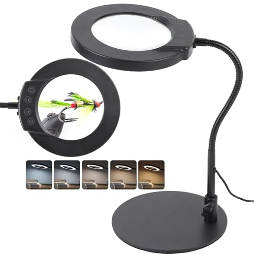 10X Lupe mit Licht und Ständer, 5 Farbmodi Stufenlos Dimmbare Lupenlampe, Flexible Schwanenhalsständer Lupenleuchte für Basteln, Nähen, Reparieren, Nagelkunst, Malerei 10X Lupe mit Licht und Ständer, 5 Farbmodi Stufenlos Dimmbare Lupenlampe, Flexible Schwanenhalsständer Lupenleuchte für Basteln, Nähen, Reparieren, Nagelkunst, Malerei von HISUEKIG
