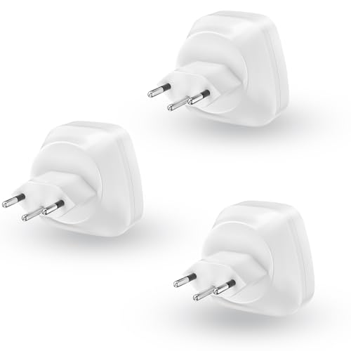 [3 Stück] Europa auf Schweiz Steckeradapter, HITRENDS EU auf CH Adapter, Deutscher Steckdosenadapter, EU/CH/DE Reisestecke, Reiseadapter Schweiz, Stecker Schuko Steckdose mit Typ J Form, Weiß. von HITRENDS