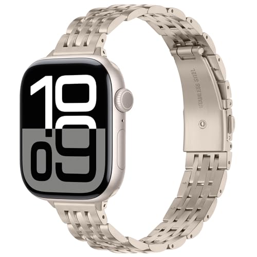 HITZEE Dünnes Metallband Kompatibel with Apple Watch Armband 42mm 41mm 40mm 38mm, Schlankes Edelstahlband Damen Armbänder Kompatibel für iWatch Serie 10 9 8 7 SE 6 5 4 3 2 1, Polarstern HITZEE Dünnes Metallband Kompatibel with Apple Watch Armband 42mm 41mm 40mm 38mm, Schlankes Edelstahlband Damen Armbänder Kompatibel für iWatch Serie 10 9 8 7 SE 6 5 4 3 2 1, Polarstern von HITZEE