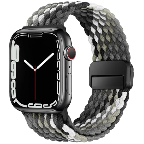 HITZEE Kompatibel mit Apple Watch Armband 49mm 45mm 44mm 42mm 41mm 40mm 38mm, Geflochten Band mit Magnetisch Schließe Entworfen für Apple Watch Ultra 2 Serie 9 8 7 SE 6 5 4 (44/45/49, D-Schokolade) von HITZEE