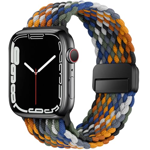 HITZEE Kompatibel mit Apple Watch Armband 49mm 45mm 44mm 42mm 41mm 40mm 38mm, Geflochten Band mit Magnetisch Schließe Entworfen für Apple Watch Ultra 2 Serie 9 8 7 SE 6 5 4 (44/45/49, Tarnung) von HITZEE