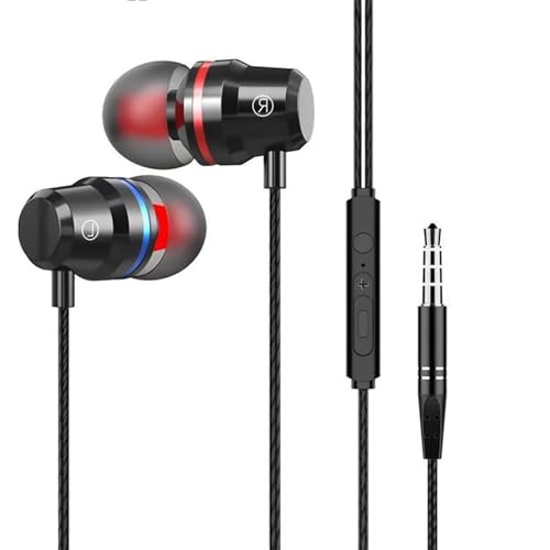 HIWARE Kabelgebundene Kopfhörer, kabelgebundene In-Ear-Stereo-Kopfhörer mit Mikrofon und Lautstärkeregler, 3,5 mm gerätekompatible Kopfhörer für iPhone von HIWARE