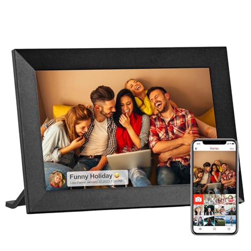 HIYAA Digitaler Bilderrahmen WLAN, 10.1 Zoll Elektronischer Digitaler Bilderrahmen, Eingebauter 32GB Speicher, 1280x800 IPS LCD Touchscreen, Einfache Teilen von Fotos und Videos über Frameo App von HIYAA