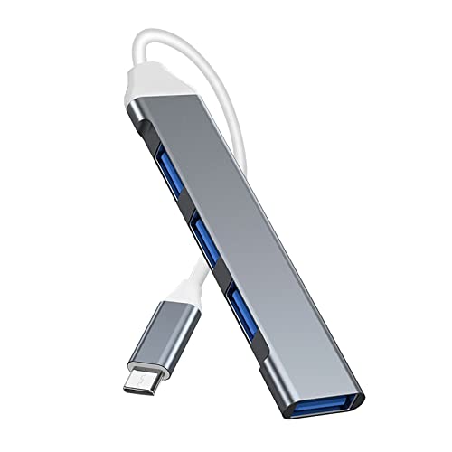 USB-C-Hub-Adapter, 4-Port-USB-Hubs, ultradünn, USB-Daten-Hub mit 3 USB 2.0, 1 USB 3.0 Dockingstation, tragbarer USB-Splitter für Schreibtischverlängerung, Mac Mini/Pro, PC/Flash-Laufwerke/PS5 von HIYAA