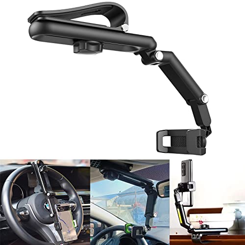 Sonnenblenden-Autotelefonhalter-Halterung, multifunktionaler Handyständer, universell verstellbare Armhalterungen, Autohalterung, Telefon-Auto-Clip-Halterung für Sonnenblende, Rückspiegel, Lenkrad Sonnenblenden-Autotelefonhalter-Halterung, multifunktionaler Handyständer, universell verstellbare Armhalterungen, Autohalterung, Telefon-Auto-Clip-Halterung für Sonnenblende, Rückspiegel, Lenkrad von HIYITKS