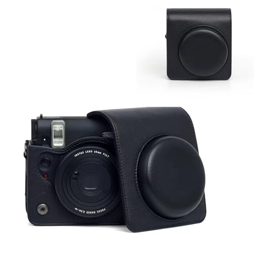HIYQIN Schutzhülle Kompatibel mit Fujifilm Instax Mini 99 Sofortbildkamera, Instax Mini 99 Retro Tasche/Cover mit Verstellbarem Riemen - Schwarz von HIYQIN