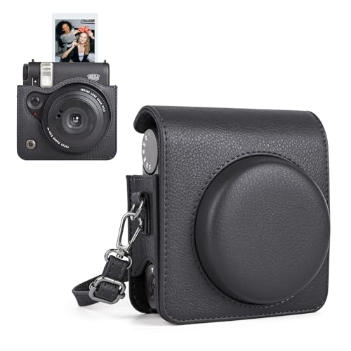 HIYQIN Schutzhülle Kompatibel mit Fujifilm Instax Mini 99 Sofortbildkamera, Instax Mini 99 Retro Tasche/Cover mit Verstellbarem Riemen - Schwarz von HIYQIN