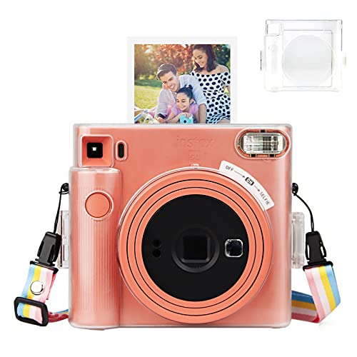 HIYQIN Square SQ1 Case, Schutzhülle für Fujifilm Square SQ1 Kamera Crystal Hard Shell Cover mit Rainbow Schultergurt von HIYQIN