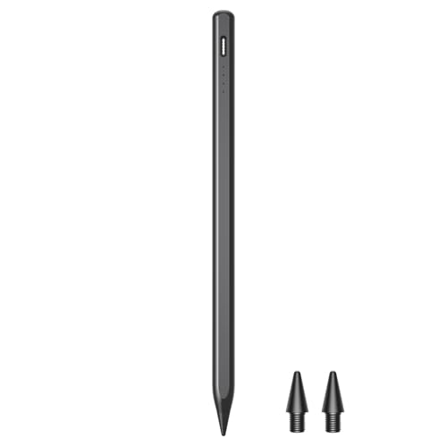 HJCE Pencil 2nd Generation für Apple,Stift für iPad 2018-2025,Mit Handfläche Ablehnung& Neigung,Kompatibel mit iPad(11(A16)/10/9/8/7/6),Pro 12.9''/11''/13''/M4, Air(3/4/5/M2/M3),Mini(7/6/5).(schwarz von HJCE