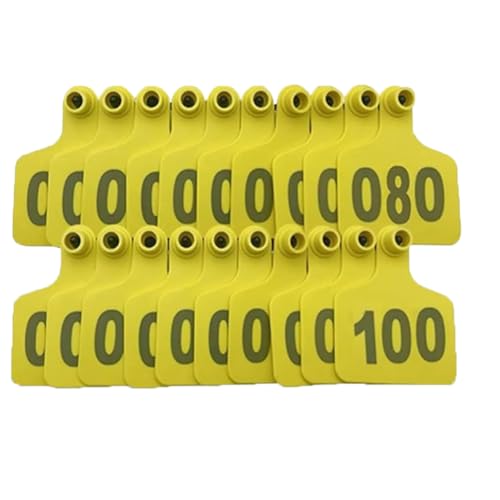 Viehohr-Tags 001-100/101-200/201-300/~~/801-900/901-1000 nummerierte Ohrhörer für Schweinohrohrstiele für Viehviehohr-Ohr-Tags für Ziegen Schafe yellow 701-800 Viehohr-Tags 001-100/101-200/201-300/~~/801-900/901-1000 nummerierte Ohrhörer für Schweinohrohrstiele für Viehviehohr-Ohr-Tags für Ziegen Schafe yellow 701-800 von HJHLYJQBF