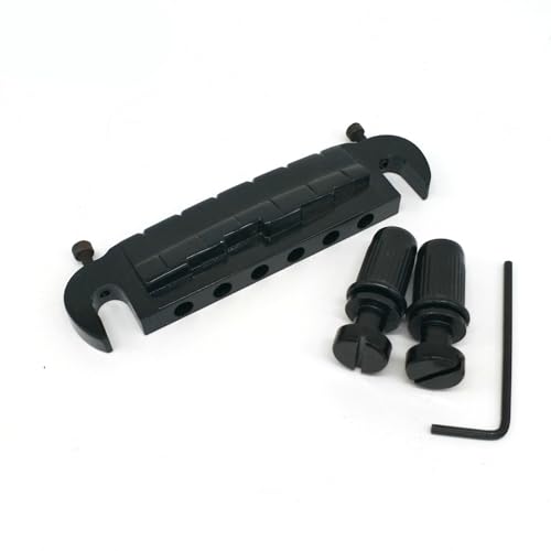 Für LP Bridge Uncoded E-Gitarre Saitenhalter Silber Schwarz Ersatzteile für Brücken(Black) von HJKLBGT