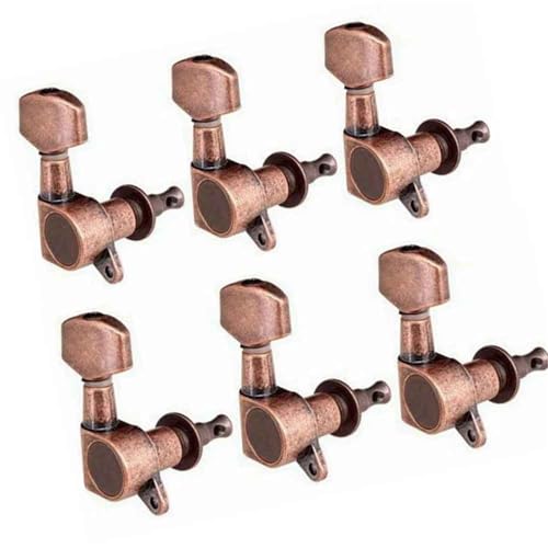 Gitarrenwirbel-Zubehör Elektrische Gitarren-Stimmwirbel Mechaniken Kleiner Quadratischer Griff Für ST/LP Rotkupfer/Bronze(Red copper) von HJKLBGT