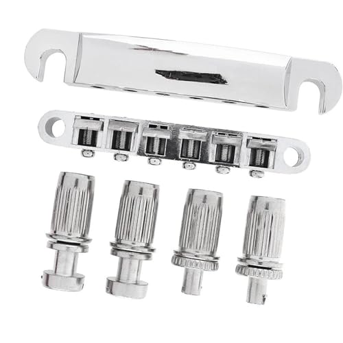 Steg Und Saitenhalter Mit Bolzen-Set Für LP Bridge E-Gitarre Ersatz, Silber Ersatzteile für Brücken Steg Und Saitenhalter Mit Bolzen-Set Für LP Bridge E-Gitarre Ersatz, Silber Ersatzteile für Brücken von HJKLBGT