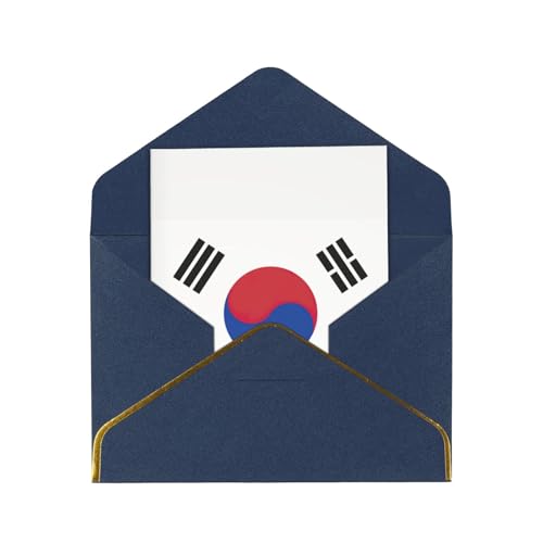 Karte mit Umschlag, Motiv: Flagge der Republik Korea, mit Umschlag, Grußkarten, innen unbeschriftet, mit Umschlag von HJLUUFT