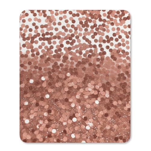 Mauspad mit Glitzer, Rotgold, Computer-Mauspad, rutschfeste Schreibtischunterlage, Laptop-Schreibtischunterlage für Büro, Zuhause, Gaming, Arbeiten (vertikale Version) von HJUQNGF